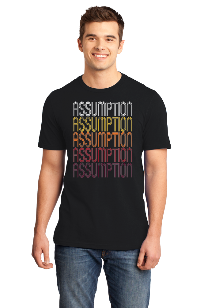 Standard Black Assumption, IL | Retro, Vintage Style Illinois Pride  T-shirt