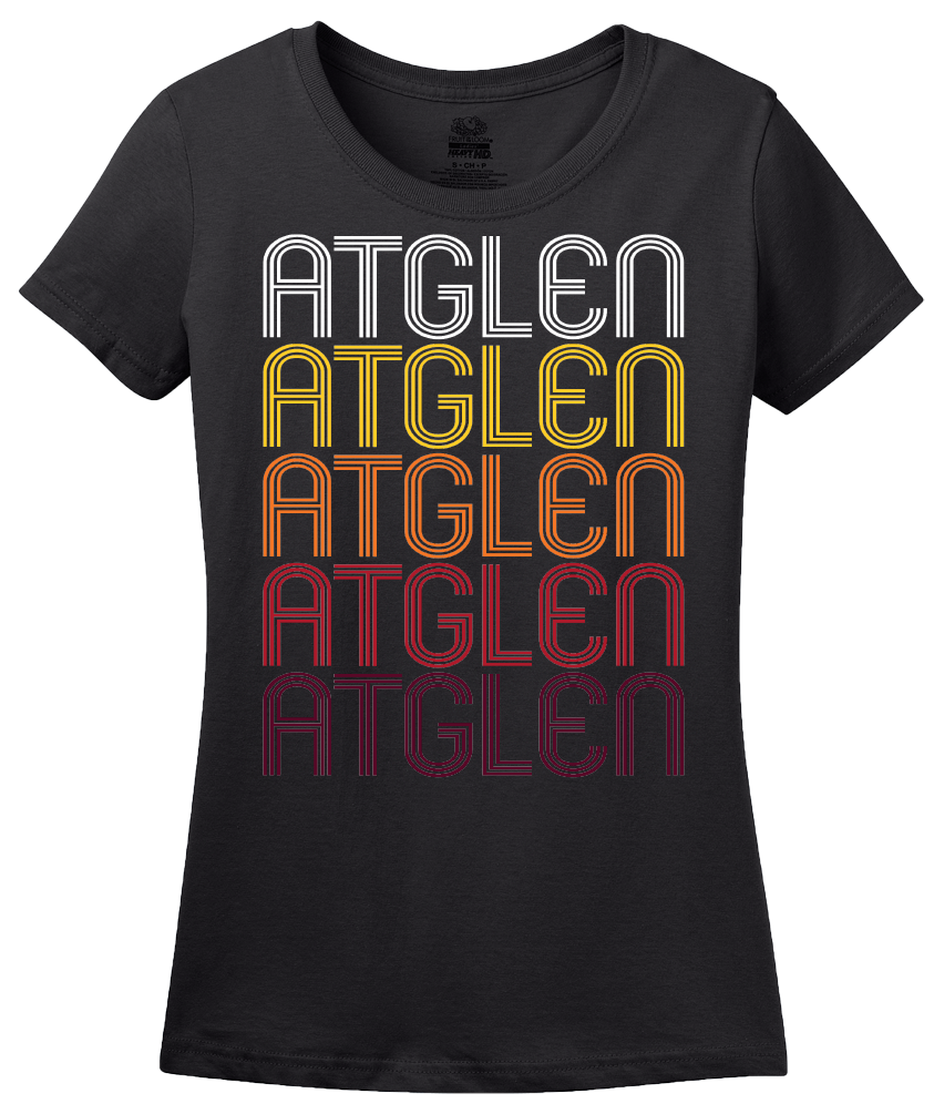 Ladies Black Atglen, PA | Retro, Vintage Style Pennsylvania Pride  T-shirt