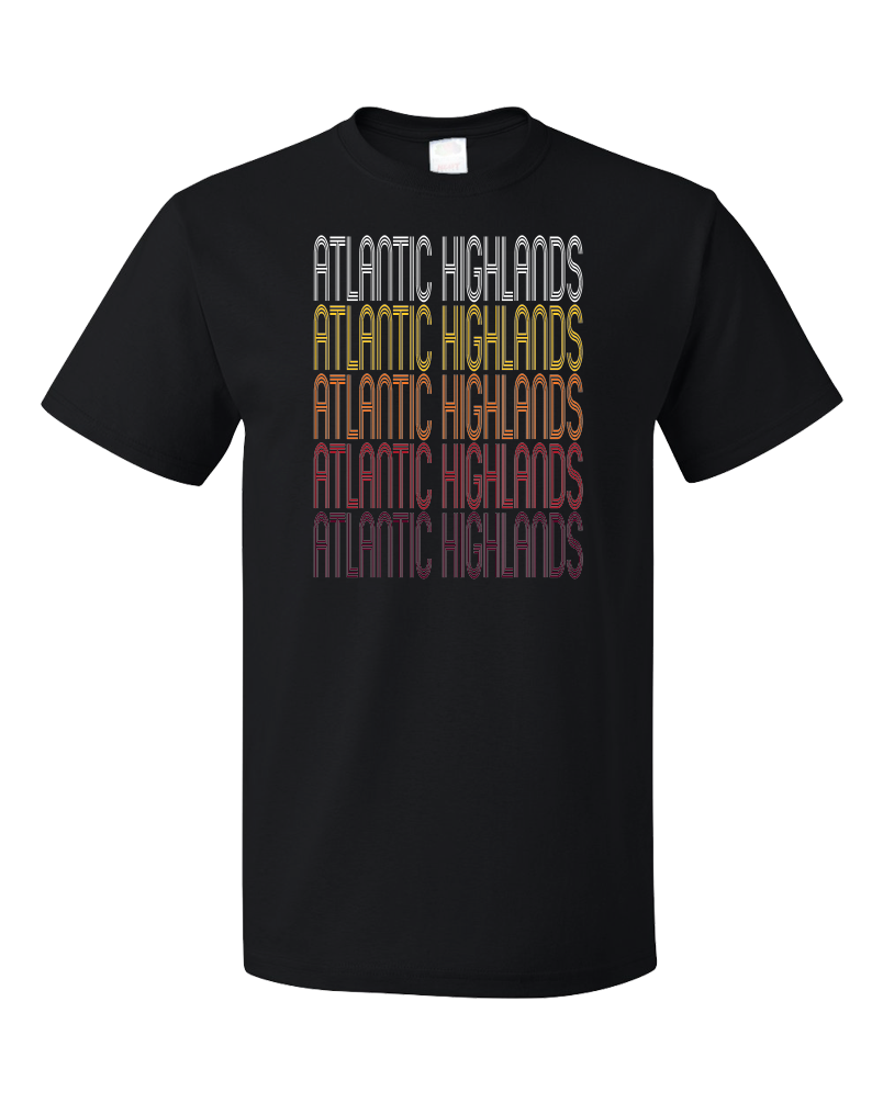 Standard Black Atlantic Highlands, NJ | Retro, Vintage Style New Jersey Pride  T-shirt