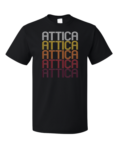 Standard Black Attica, IN | Retro, Vintage Style Indiana Pride  T-shirt