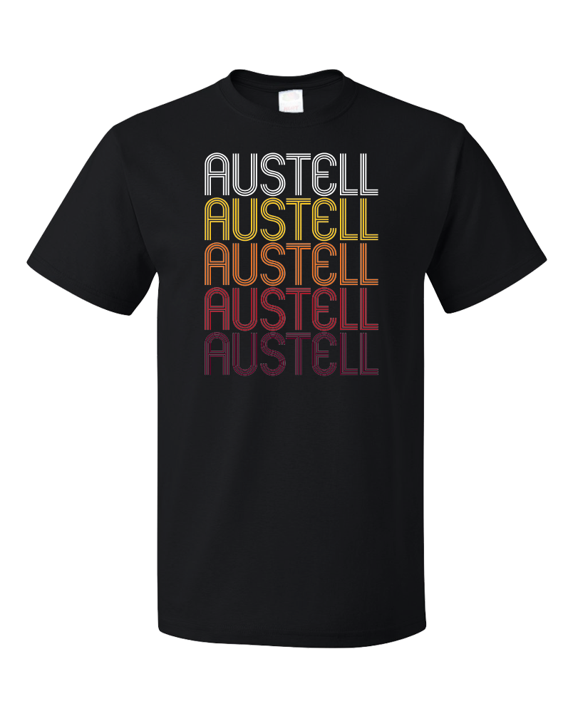 Standard Black Austell, GA | Retro, Vintage Style Georgia Pride  T-shirt