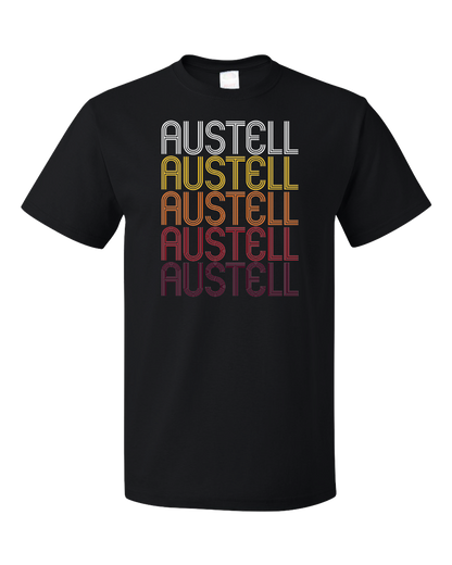 Standard Black Austell, GA | Retro, Vintage Style Georgia Pride  T-shirt