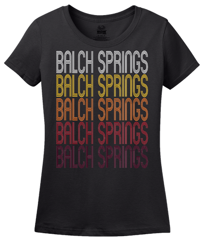 Ladies Black Balch Springs, TX | Retro, Vintage Style Texas Pride  T-shirt
