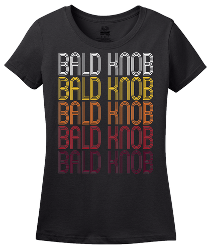 Ladies Black Bald Knob, AR | Retro, Vintage Style Arkansas Pride  T-shirt