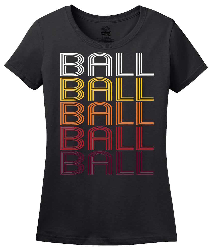 Ladies Black Ball, LA | Retro, Vintage Style Louisiana Pride  T-shirt