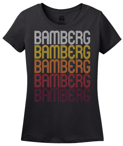 Ladies Black Bamberg, SC | Retro, Vintage Style South Carolina Pride  T-shirt