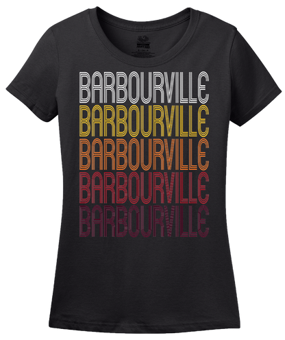 Ladies Black Barbourville, KY | Retro, Vintage Style Kentucky Pride  T-shirt