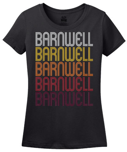 Ladies Black Barnwell, SC | Retro, Vintage Style South Carolina Pride  T-shirt