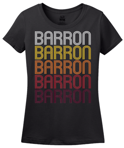 Ladies Black Barron, WI | Retro, Vintage Style Wisconsin Pride  T-shirt