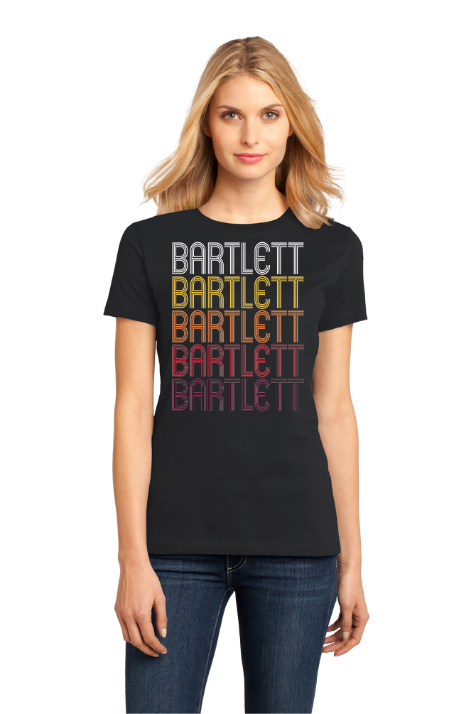 Ladies Black Bartlett, IL | Retro, Vintage Style Illinois Pride  T-shirt