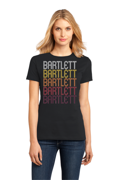Ladies Black Bartlett, IL | Retro, Vintage Style Illinois Pride  T-shirt