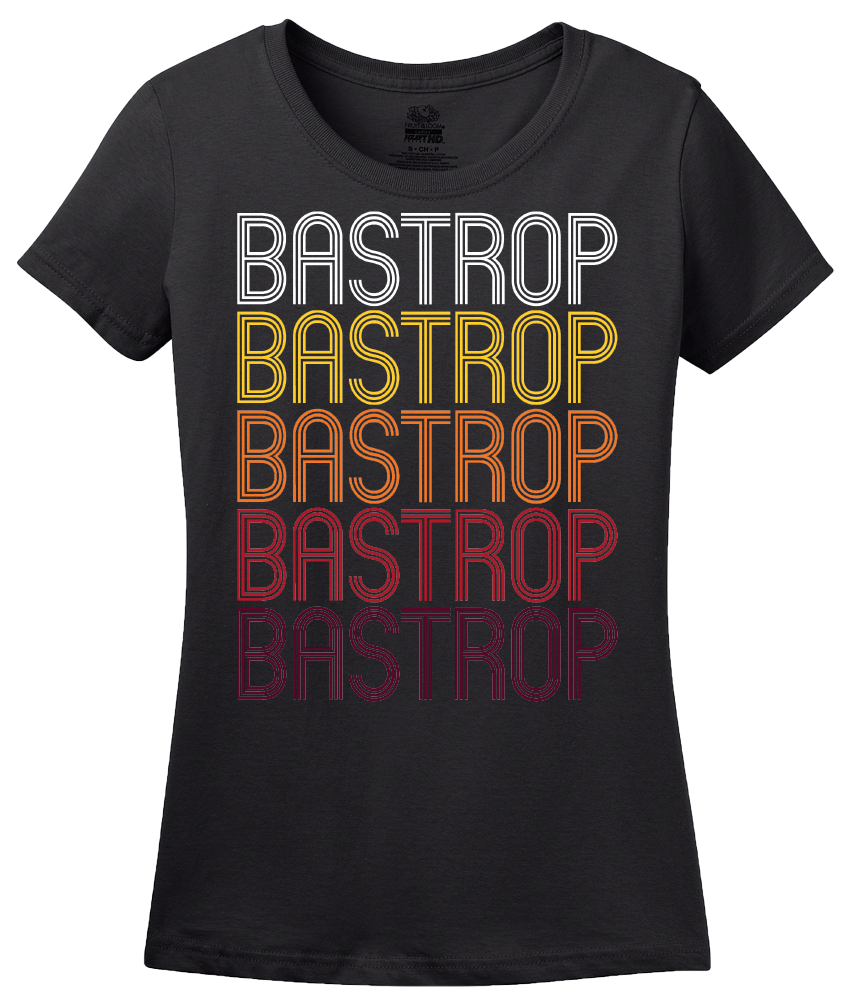 Ladies Black Bastrop, LA | Retro, Vintage Style Louisiana Pride  T-shirt