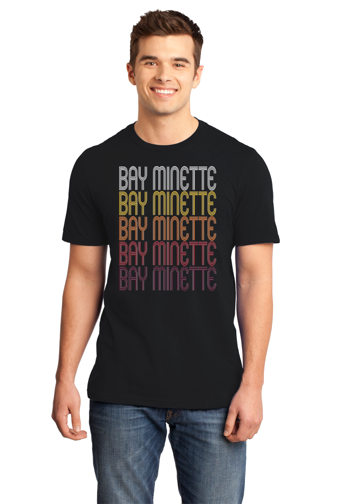 Standard Black Bay Minette, AL | Retro, Vintage Style Alabama Pride  T-shirt