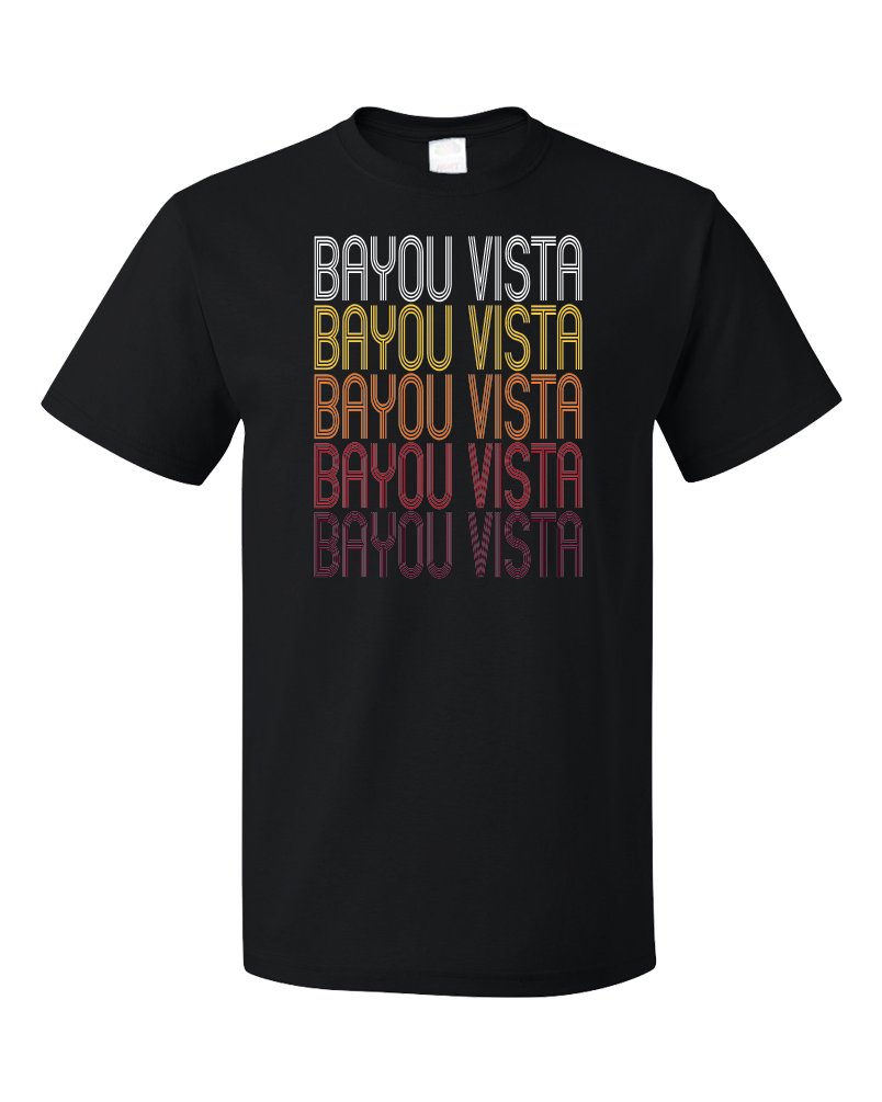 Standard Black Bayou Vista, TX | Retro, Vintage Style Texas Pride  T-shirt