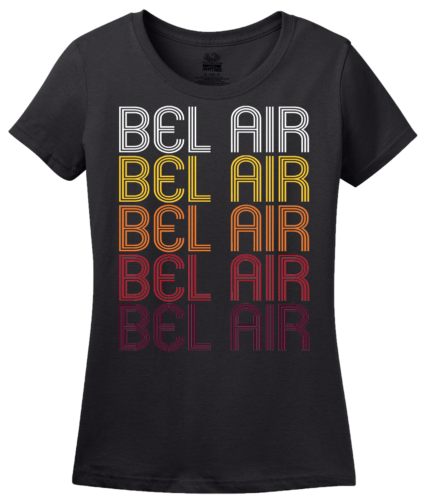 Ladies Black Bel Air, MD | Retro, Vintage Style Maryland Pride  T-shirt