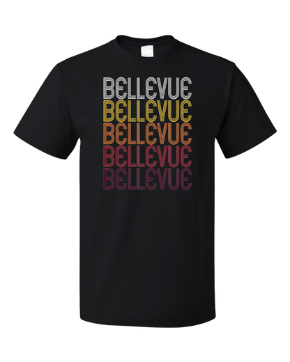 Standard Black Bellevue, IA | Retro, Vintage Style Iowa Pride  T-shirt