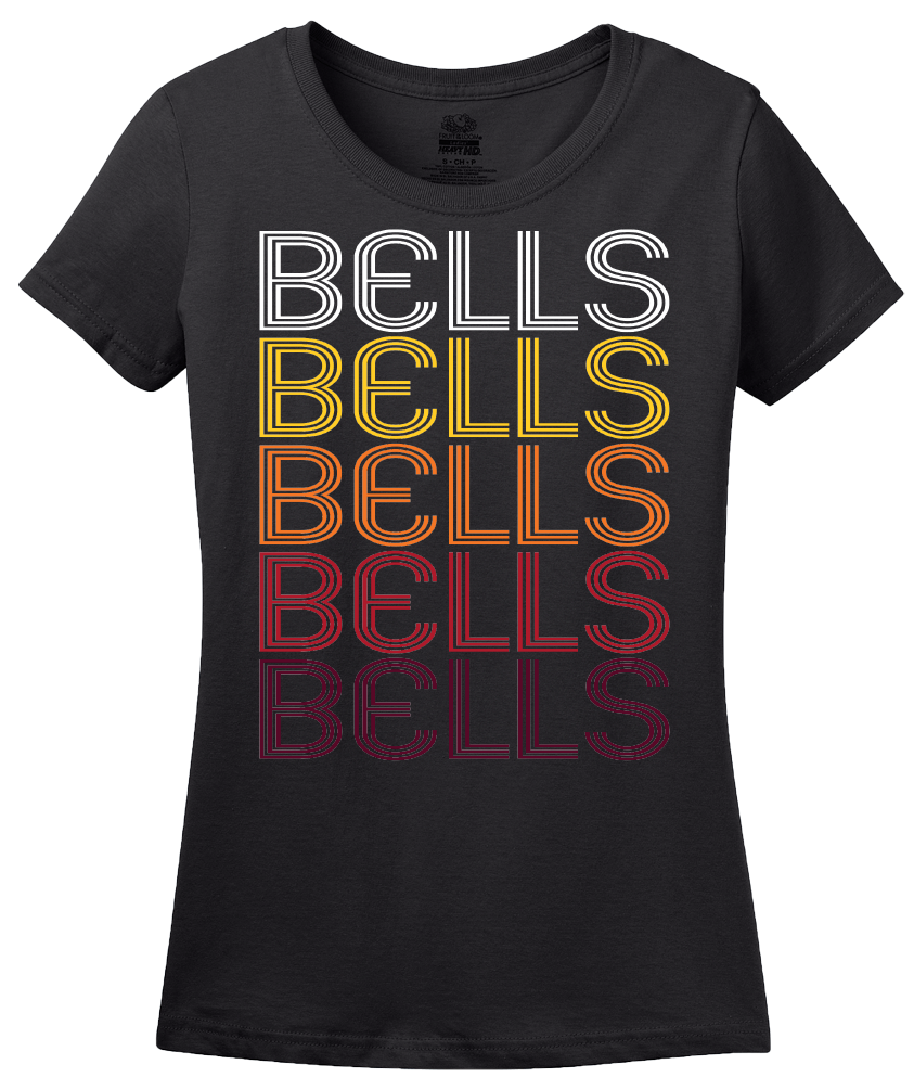 Ladies Black Bells, TX | Retro, Vintage Style Texas Pride  T-shirt