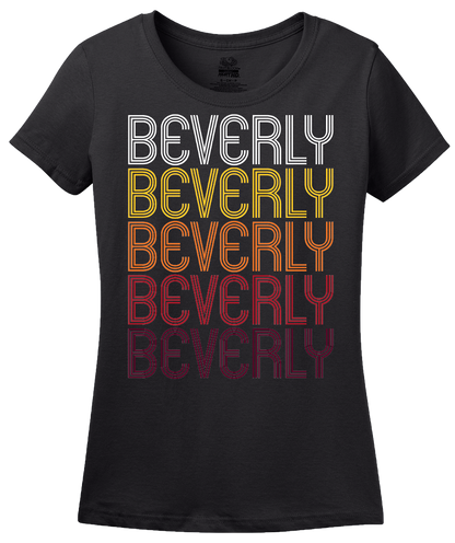 Ladies Black Beverly, NJ | Retro, Vintage Style New Jersey Pride  T-shirt