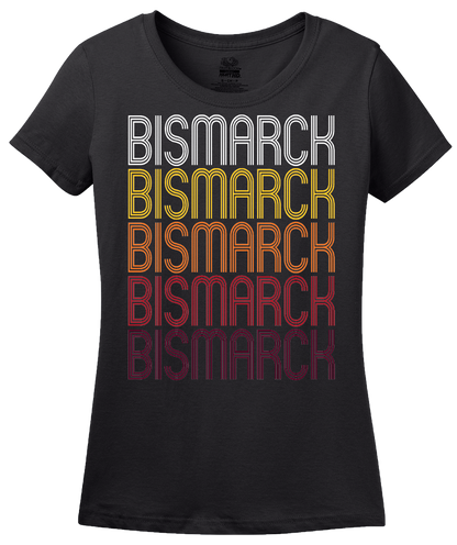 Ladies Black Bismarck, MO | Retro, Vintage Style Missouri Pride  T-shirt