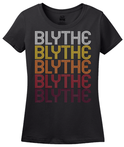 Ladies Black Blythe, CA | Retro, Vintage Style California Pride  T-shirt