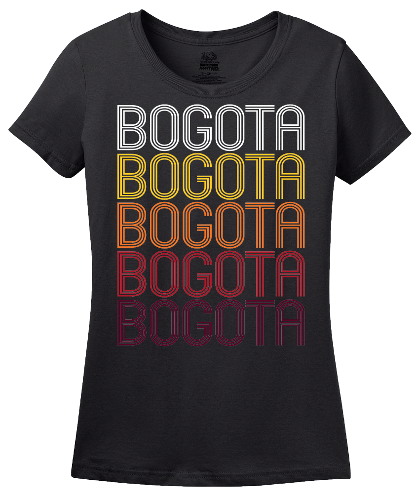 Ladies Black Bogota, NJ | Retro, Vintage Style New Jersey Pride  T-shirt