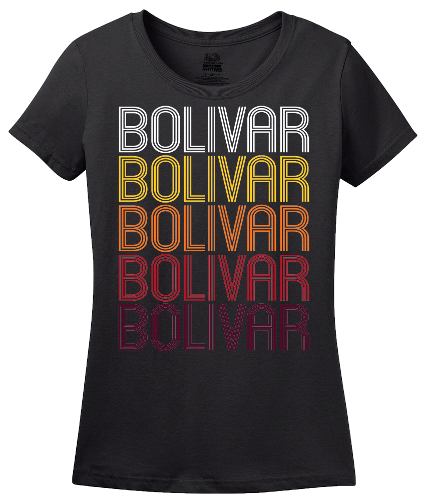 Ladies Black Bolivar, MO | Retro, Vintage Style Missouri Pride  T-shirt