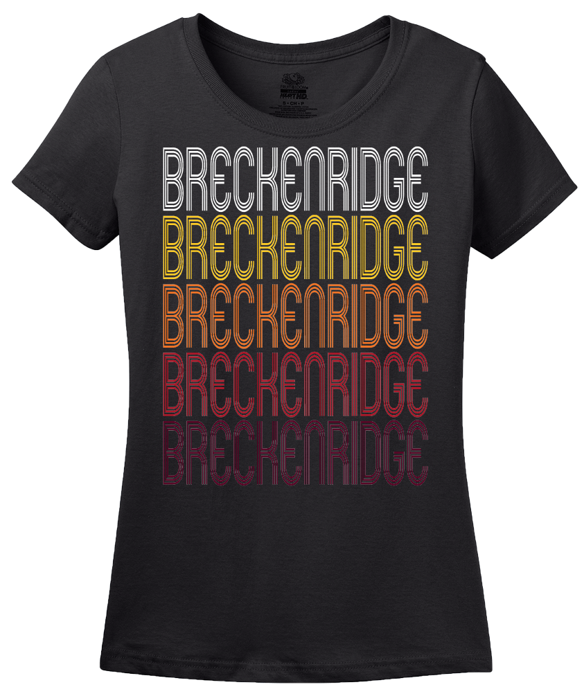 Ladies Black Breckenridge, MI | Retro, Vintage Style Michigan Pride  T-shirt
