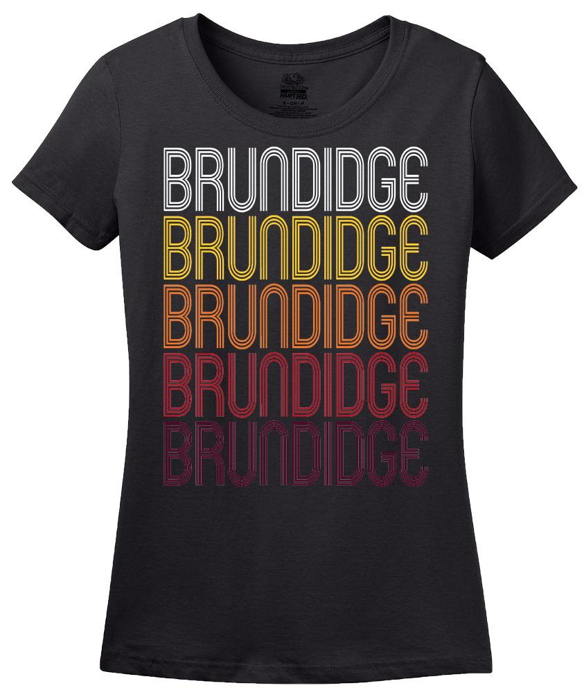 Ladies Black Brundidge, AL | Retro, Vintage Style Alabama Pride  T-shirt