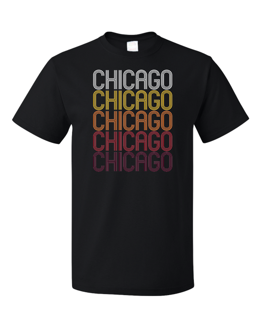 Standard Black Chicago, IL | Retro, Vintage Style Illinois Pride  T-shirt