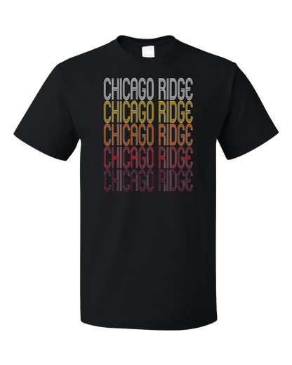 Standard Black Chicago Ridge, IL | Retro, Vintage Style Illinois Pride  T-shirt