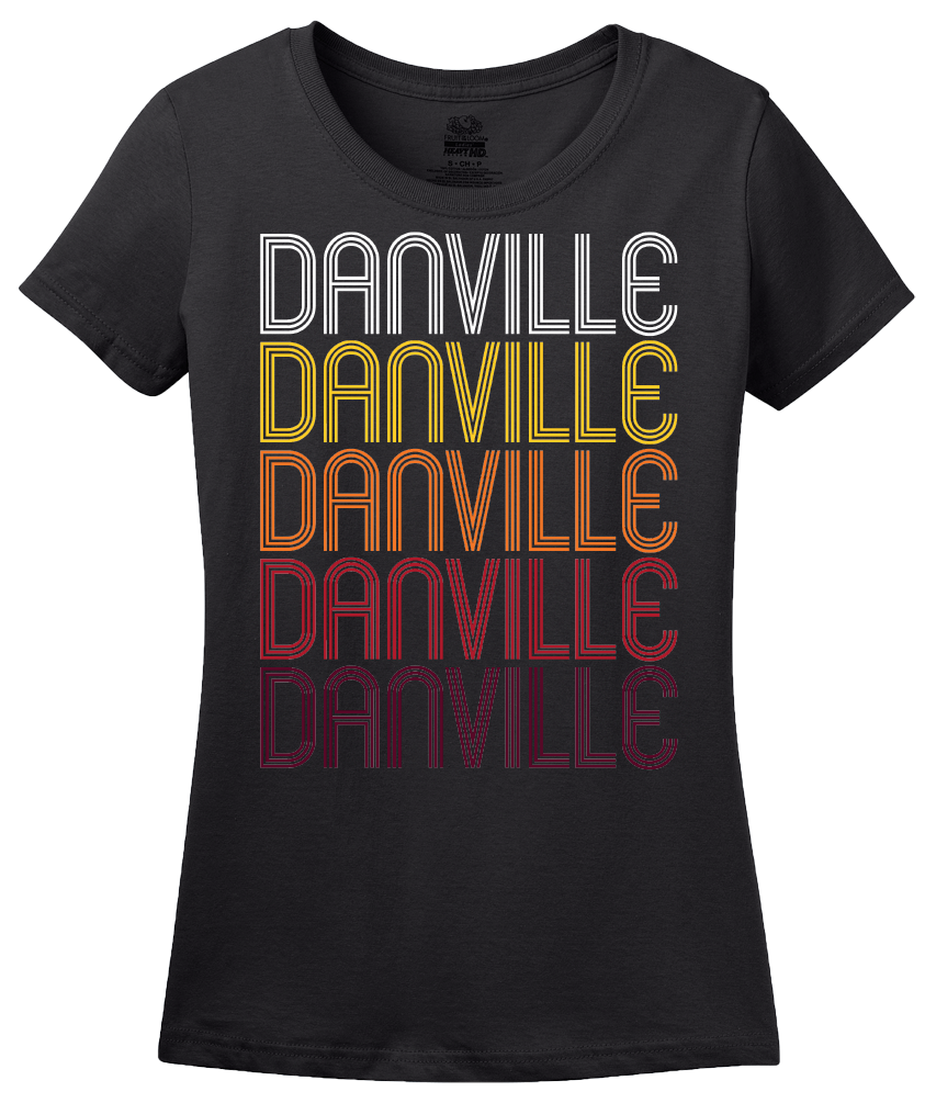 Ladies Black Danville, AR | Retro, Vintage Style Arkansas Pride  T-shirt