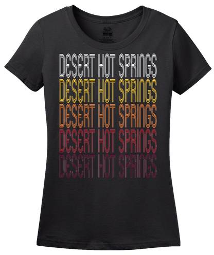 Ladies Black Desert Hot Springs, CA | Retro, Vintage Style California Pride  T-shirt