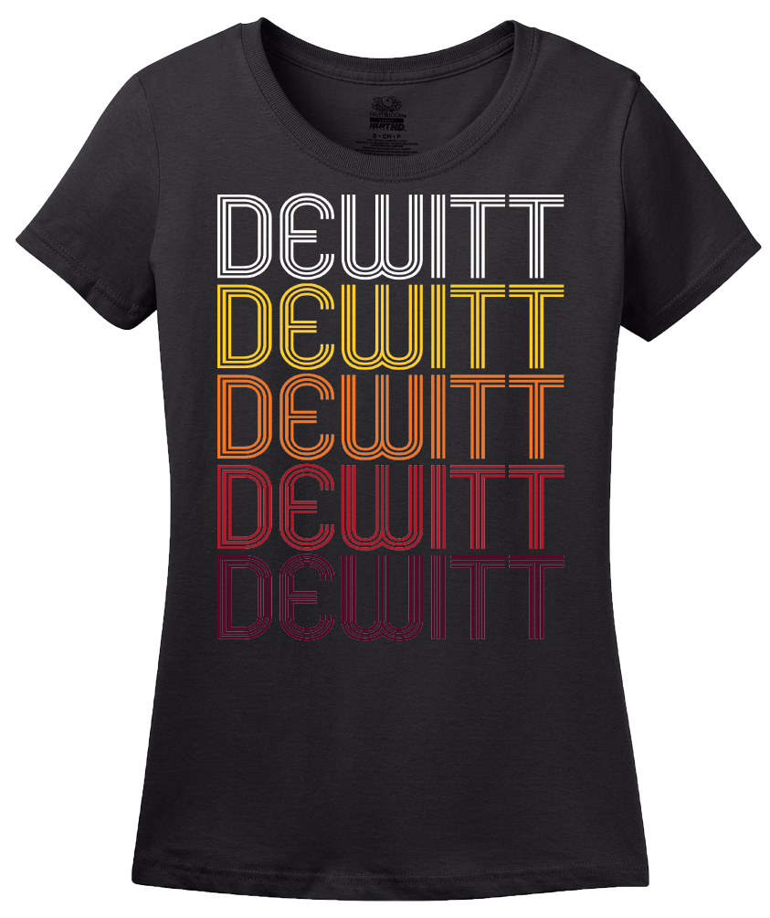 Ladies Black Dewitt, AR | Retro, Vintage Style Arkansas Pride  T-shirt