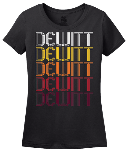 Ladies Black Dewitt, AR | Retro, Vintage Style Arkansas Pride  T-shirt