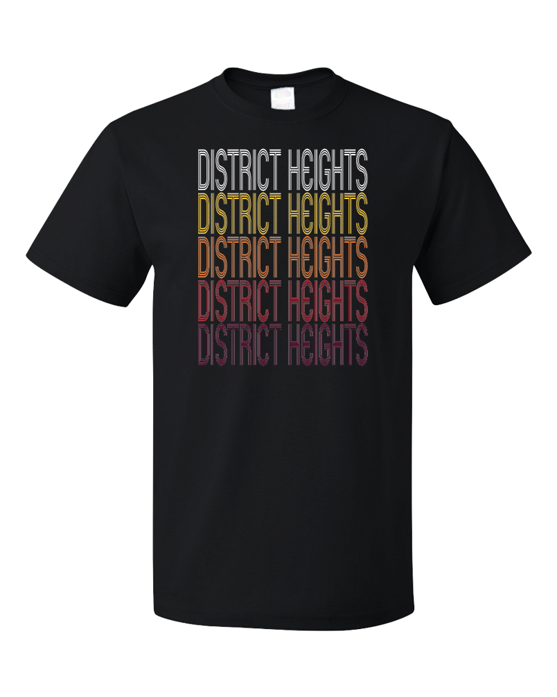 Standard Black District Heights, MD | Retro, Vintage Style Maryland Pride  T-shirt