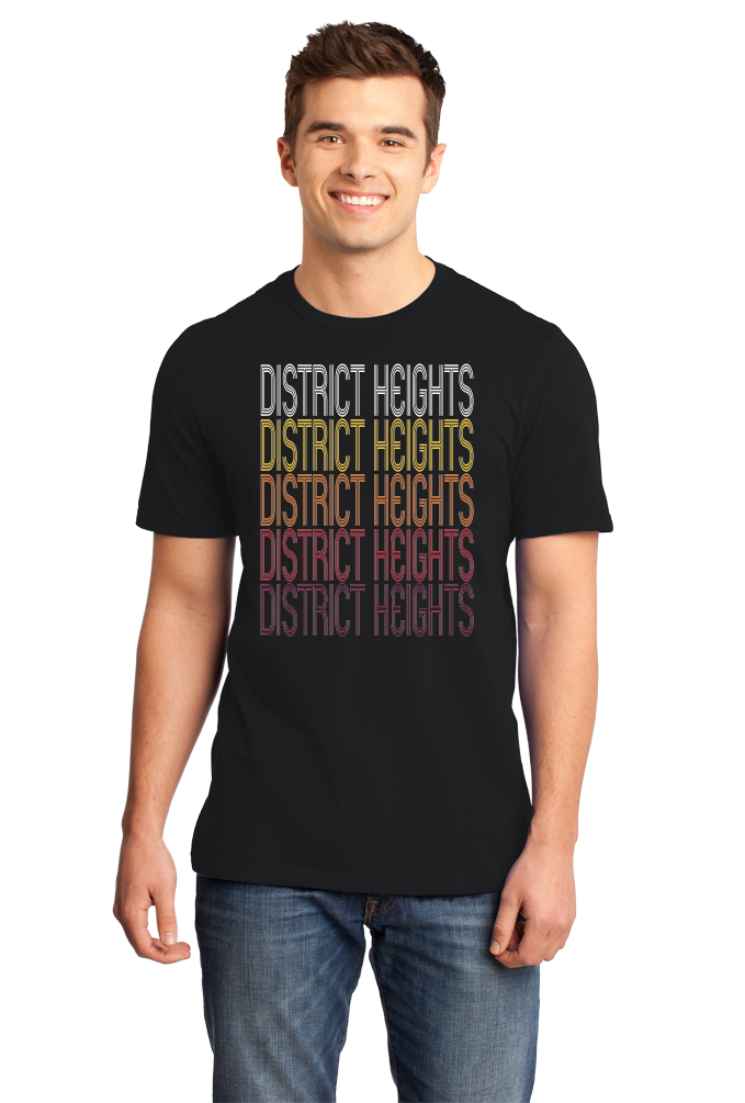 Standard Black District Heights, MD | Retro, Vintage Style Maryland Pride  T-shirt