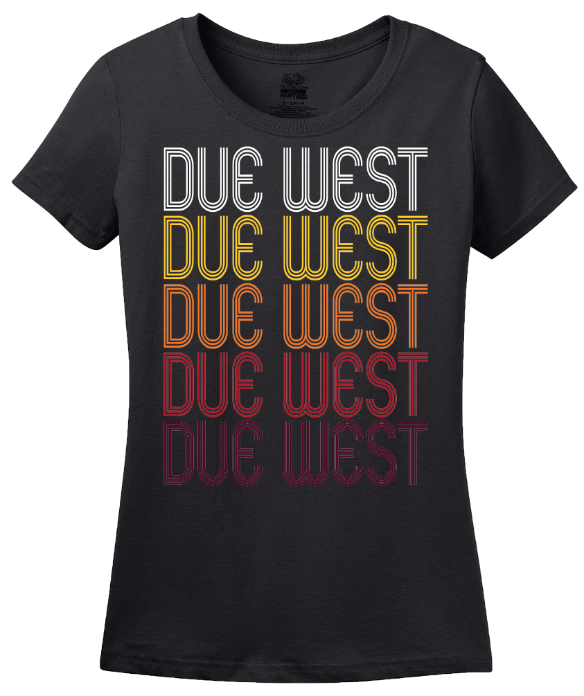 Ladies Black Due West, SC | Retro, Vintage Style South Carolina Pride  T-shirt