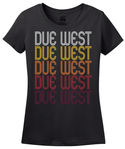 Ladies Black Due West, SC | Retro, Vintage Style South Carolina Pride  T-shirt
