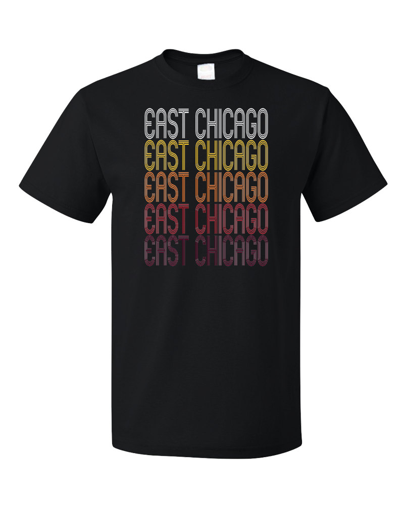 Standard Black East Chicago, IN | Retro, Vintage Style Indiana Pride  T-shirt