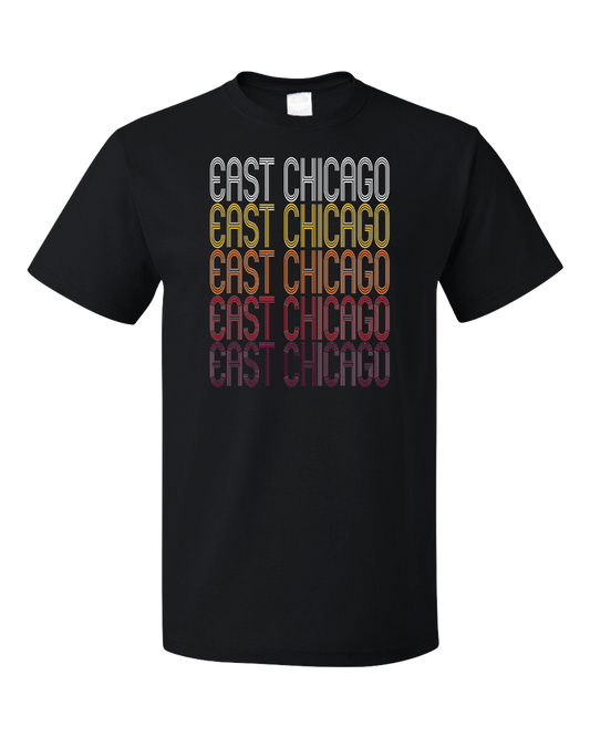 Standard Black East Chicago, IN | Retro, Vintage Style Indiana Pride  T-shirt