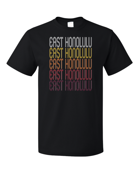 Standard Black East Honolulu, HI | Retro, Vintage Style Hawaii Pride  T-shirt
