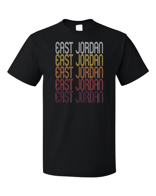 Standard Black East Jordan, MI | Retro, Vintage Style Michigan Pride  T-shirt