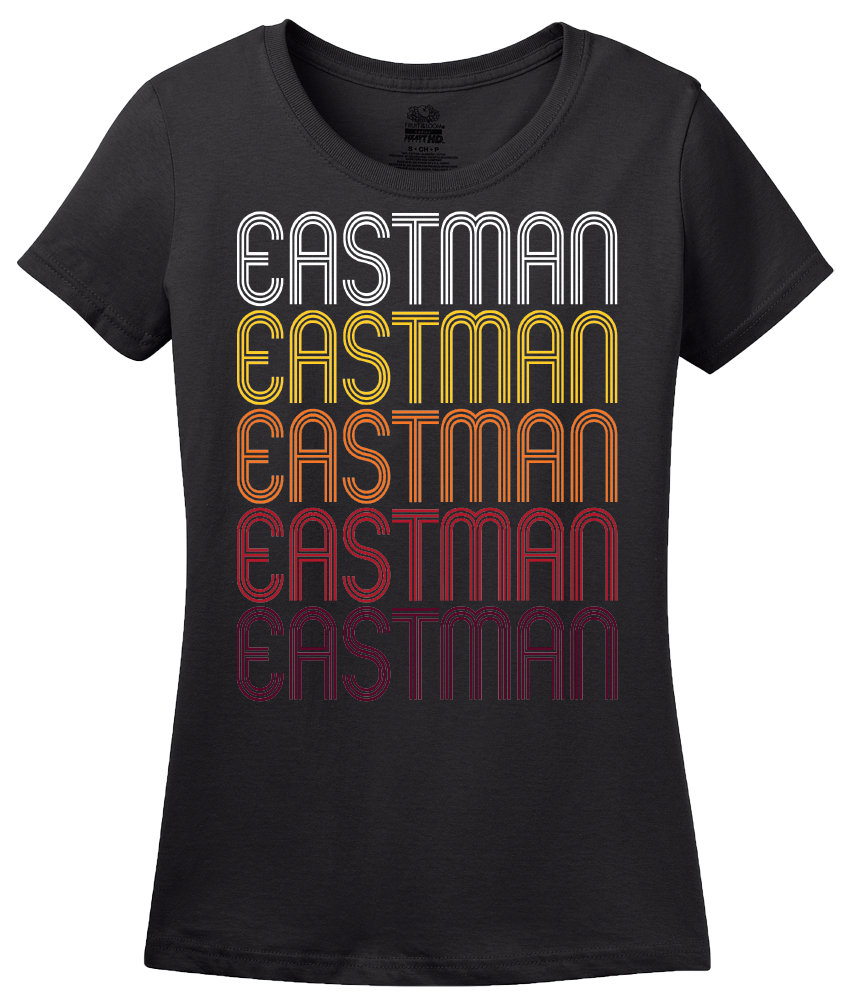 Ladies Black Eastman, GA | Retro, Vintage Style Georgia Pride  T-shirt