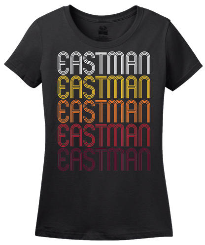 Ladies Black Eastman, GA | Retro, Vintage Style Georgia Pride  T-shirt