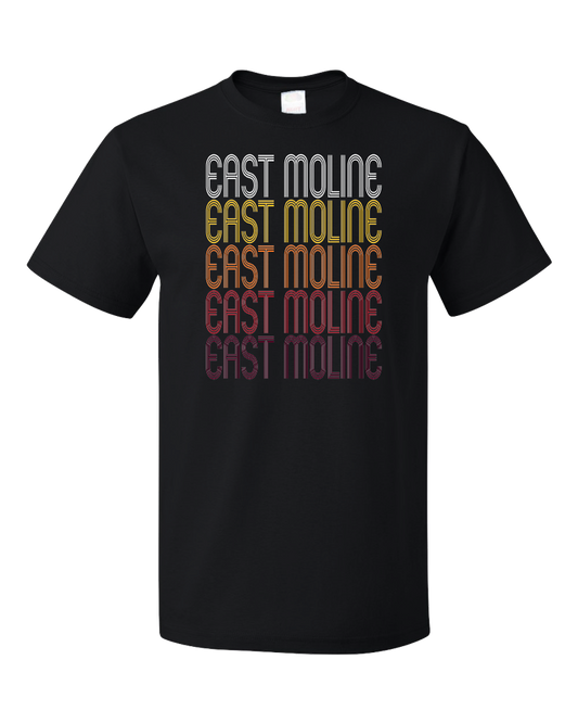 Standard Black East Moline, IL | Retro, Vintage Style Illinois Pride  T-shirt