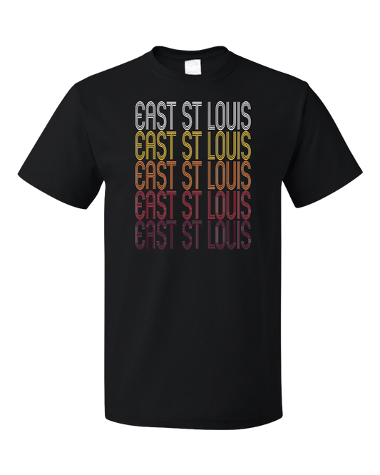 Standard Black East St. Louis, IL | Retro, Vintage Style Illinois Pride  T-shirt