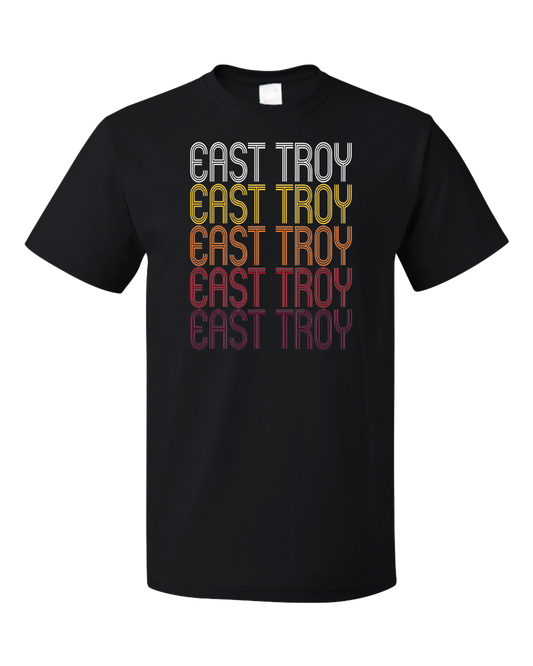 Standard Black East Troy, WI | Retro, Vintage Style Wisconsin Pride  T-shirt