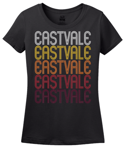 Ladies Black Eastvale, CA | Retro, Vintage Style California Pride  T-shirt
