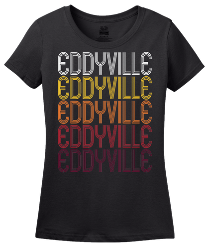 Ladies Black Eddyville, KY | Retro, Vintage Style Kentucky Pride  T-shirt