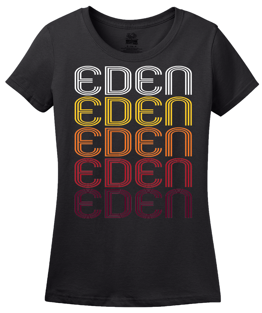 Ladies Black Eden, NC | Retro, Vintage Style North Carolina Pride  T-shirt